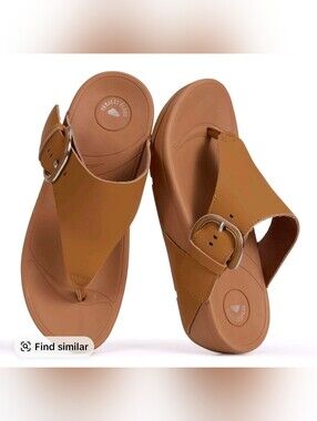 Project Cloud Women's Tan Buckle Thong Sandals